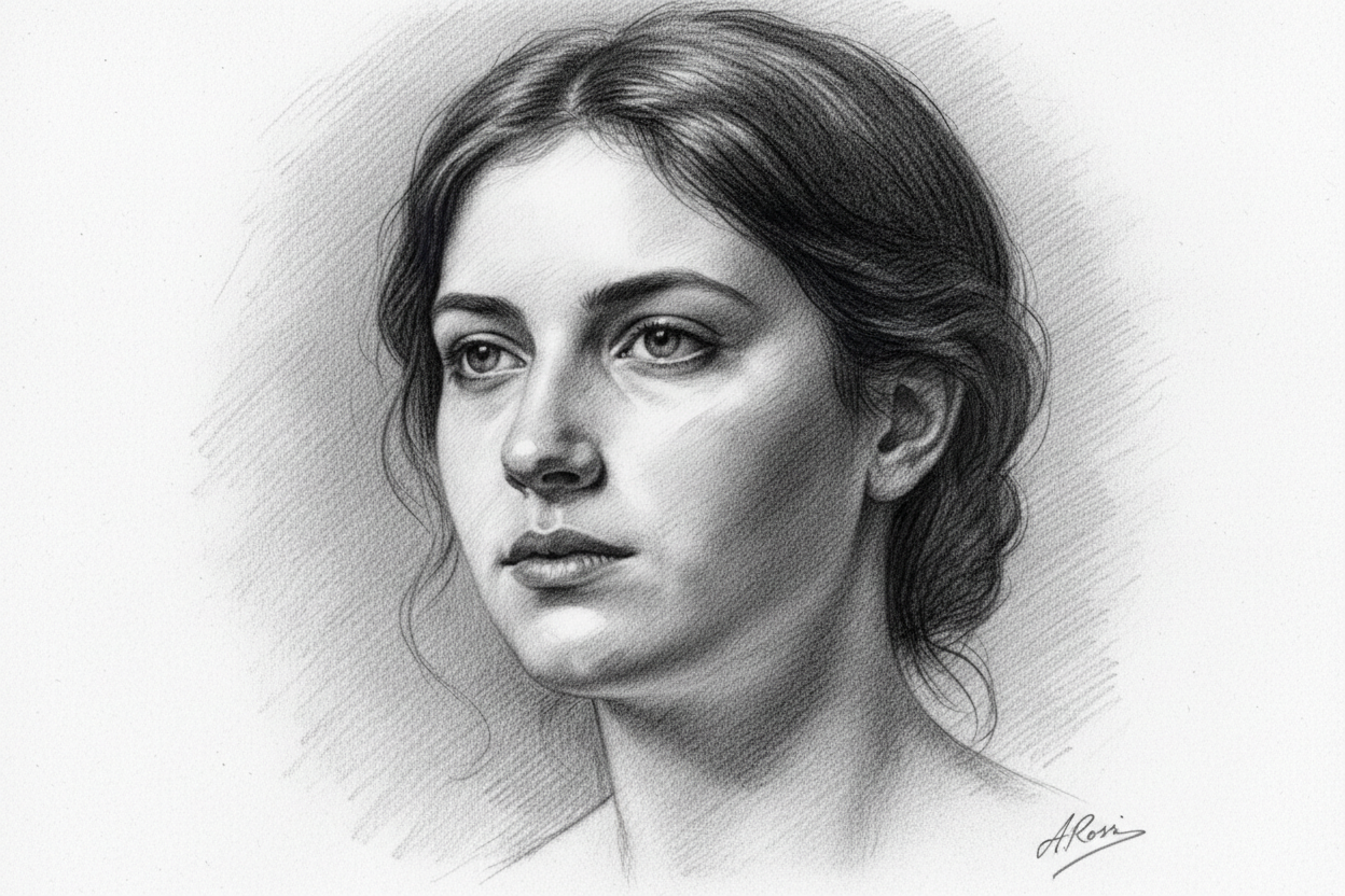 Retrato Original en Lápiz