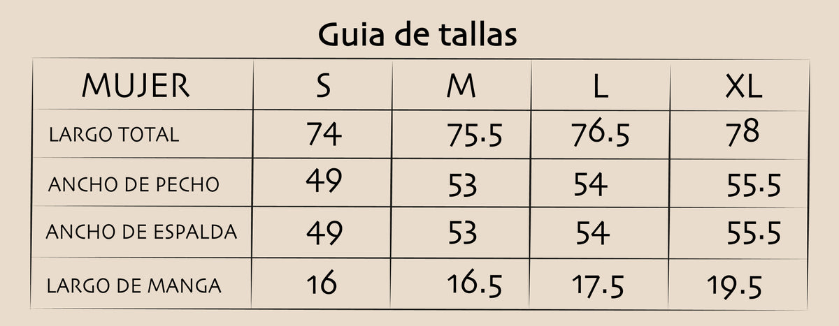 Tabla de medidas