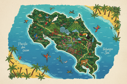 Print Mapa Ilustrado Costa Rica