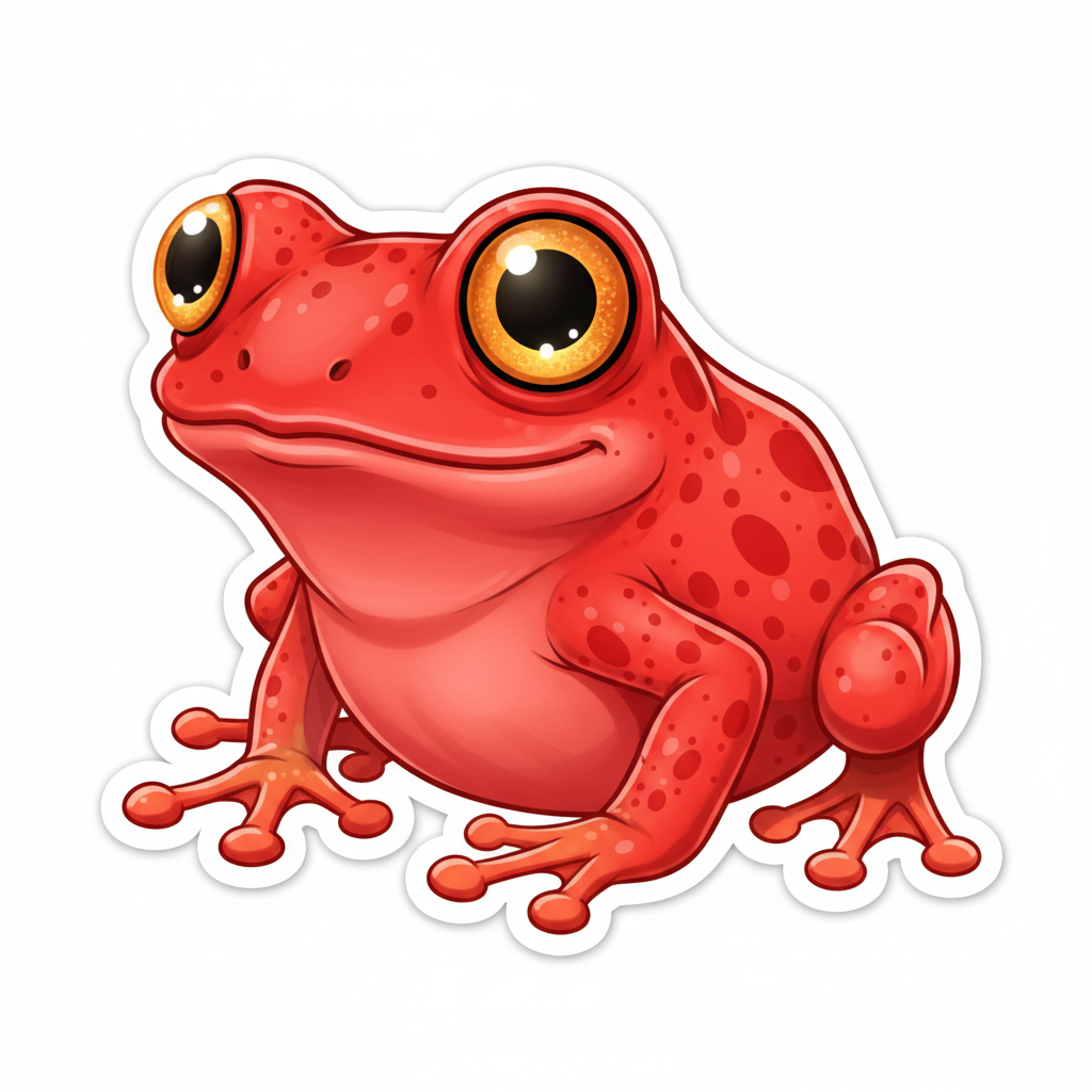 Sticker Individual Rana Roja